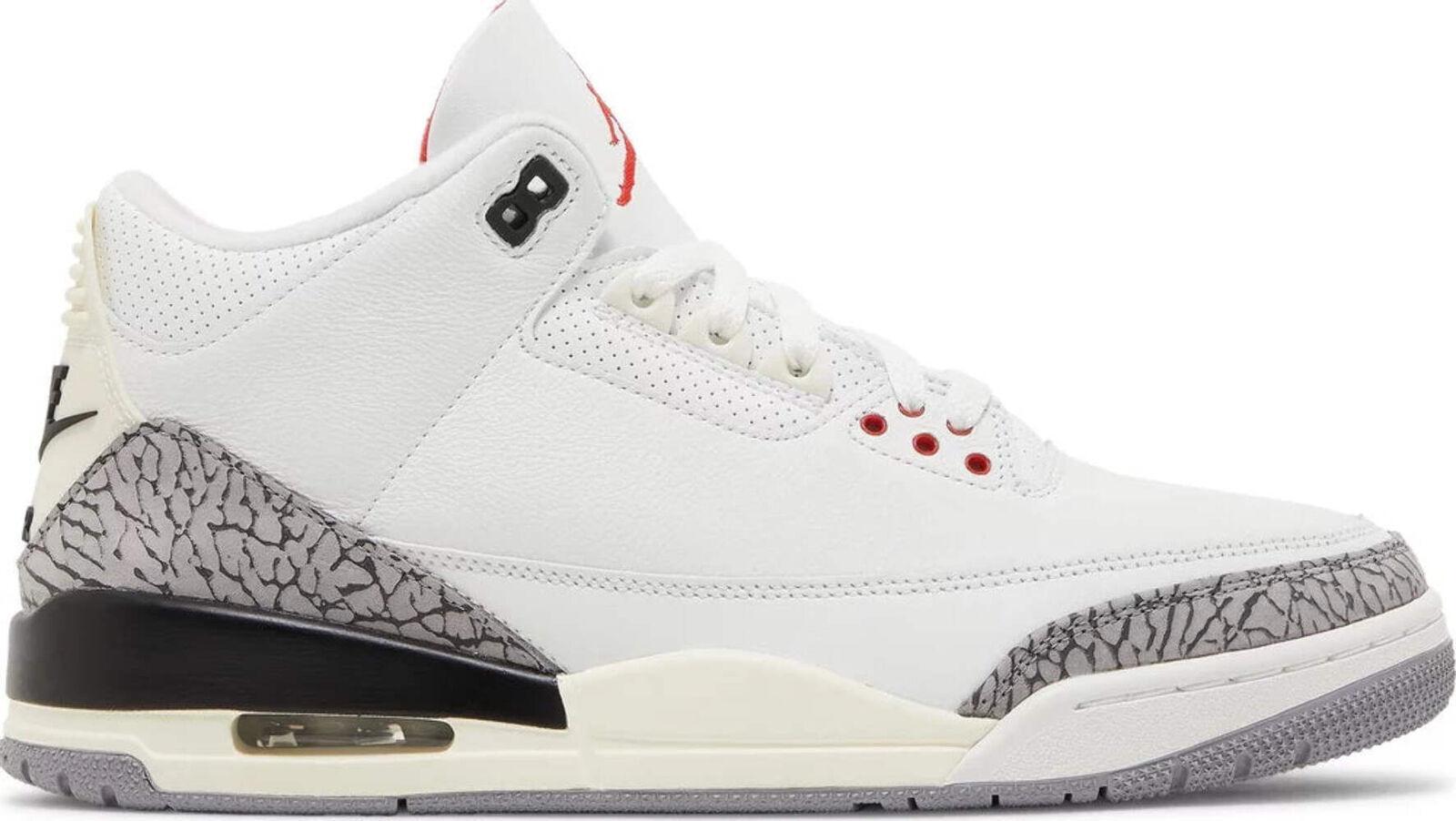 Jordan 3 Retro White Cement Переосмыслил мужской размер 12,5, Новый Nike dn3707-100