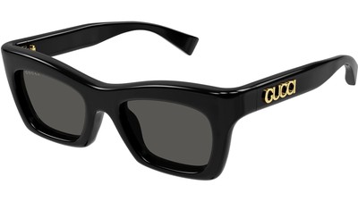 Pre-owned Gucci Gg1773s-001 Cat Eye Black In Gray