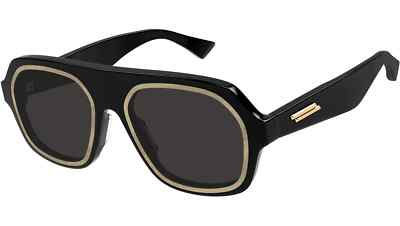 Pre-owned Bottega Veneta Sunglasses Bv1217s-001 Black - Gold - Gray