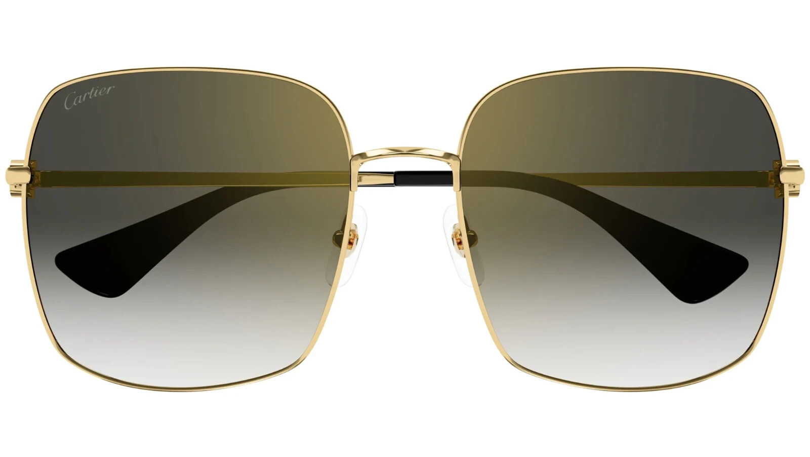 Pre-owned Cartier Ct0401s-001-60 Gold Gold Grey In Grey With A Golden Flash