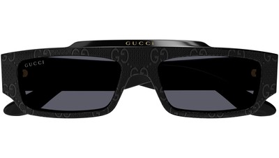 Pre-owned Gucci Gg1592s-001 Square Black In Gray