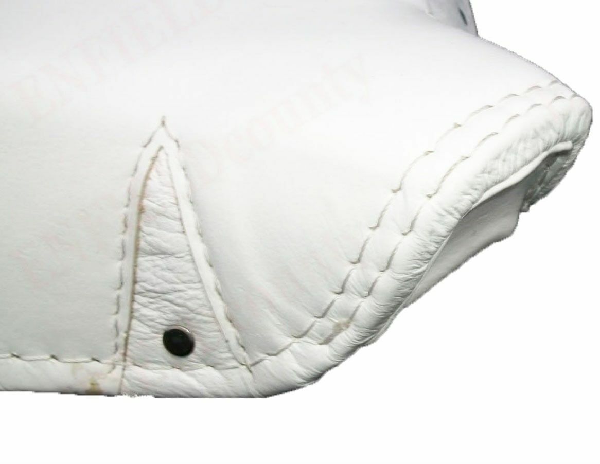 Fits Royal Enfield AJS TRIUMPH NORTON Universal Lycett White Faux Leather Front Seat Cover 