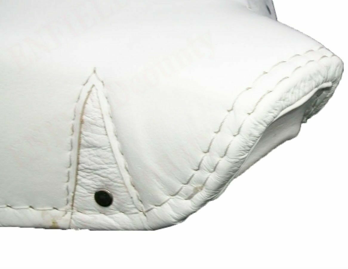 Lycett White Faux Leather Front Solo Seat Complete For Norton Royal Enfield 