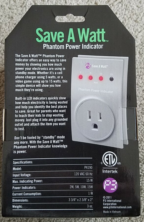 P3 International Save A Watt Phantom Power Indicator, Model P4190
