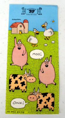 Rare C Podrebarac  Gill-Line Cows Pigs Ducks Farm  Stickers No. 3461 Joy Cones