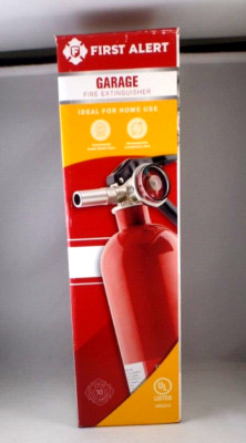 First Alert Garage Fire Extinguisher Metal Valve & Trigger - Rechargeable -