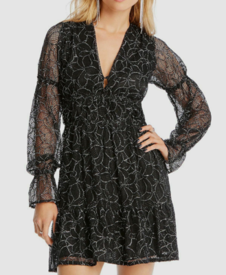 LINI Gabriella Balloon-Sleeve Embroidered Dress 12A 1145-
