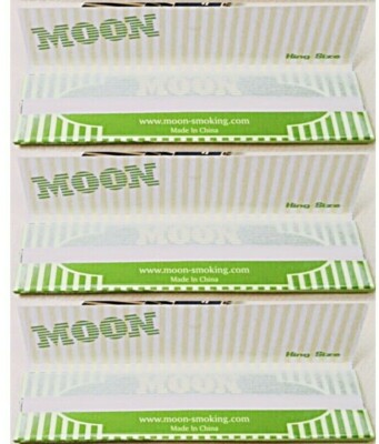 3 Pks Moon Hemp King Size Cigarette Rolling Papers Best Price USA Fast Shipped