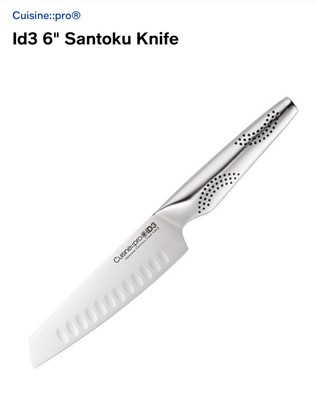 Cuisine Pro Id3 6'' Santoku Knife Low Tip Broad Blade NEW