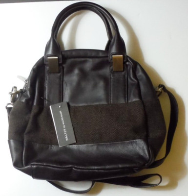 WALTER BY WALTER BAKER GENUINE LEATHER & TWEED PURSE SHOULDER BAG TOTE NEW NWT