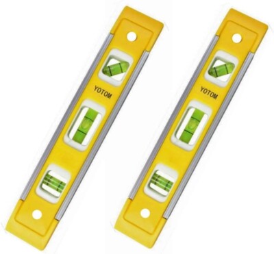 2Pcs Torpedo Level, 9 Inch Aluminum-Sided Magnetic Box Level Torpedo Level