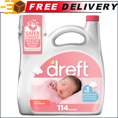 Dreft Stage 1: #1 Newborn Baby Liquid Laundry Detergent 114 loads 165 fl oz