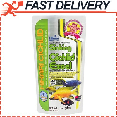 Hikari Sinking Cichlid Excel Mini Pellet Fish Food, 12 oz