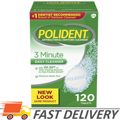 Polident 3 Minute Triple Mint Antibacterial Denture Cleanser 3 minute whitening