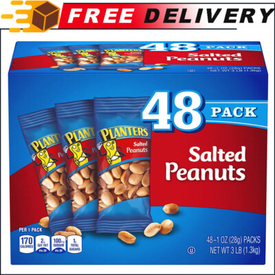 PLANTERS Salted Peanuts, 1 oz. Bags (48 Pack) - Snack Size P