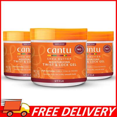 3-Pack Cantu Moisturizing Twist & Lock Gel with Shea Butter for Natural Hair
