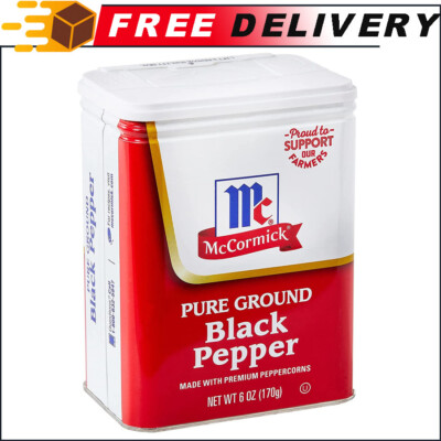 McCormick Pure Ground Black Pepper Made with Premium Peppercorns, Non-GMO, 6 oz