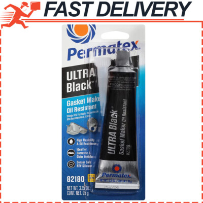 Permatex Ultra Black Maximum Oil Resistance RTV Silicone Gasket Maker, 3.35 oz