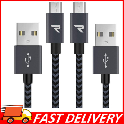 2 Pack Micro USB Cable 3.3ft Fast Charging & Sync Android Charger Braided Nylon