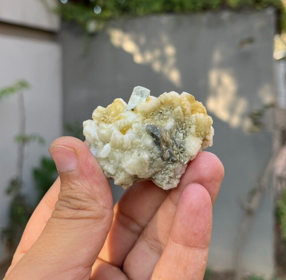 56 grams Perfect Terminated Aquamarine Crystal Specimen on Albite From Pakistan