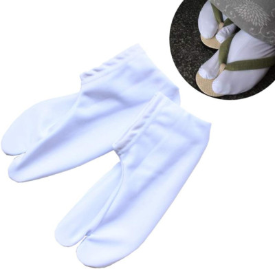 Japanese Tabi Socks Two-Toe Socks V-Toe Slip-Proof Socks Kimono Anime Cosplay Wh