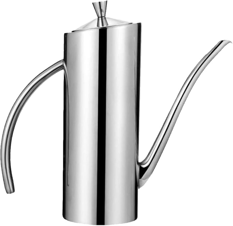 700Ml Stainless Steel Olive Oil Dispenser with Drip-Free Spout, Large Oil Storag