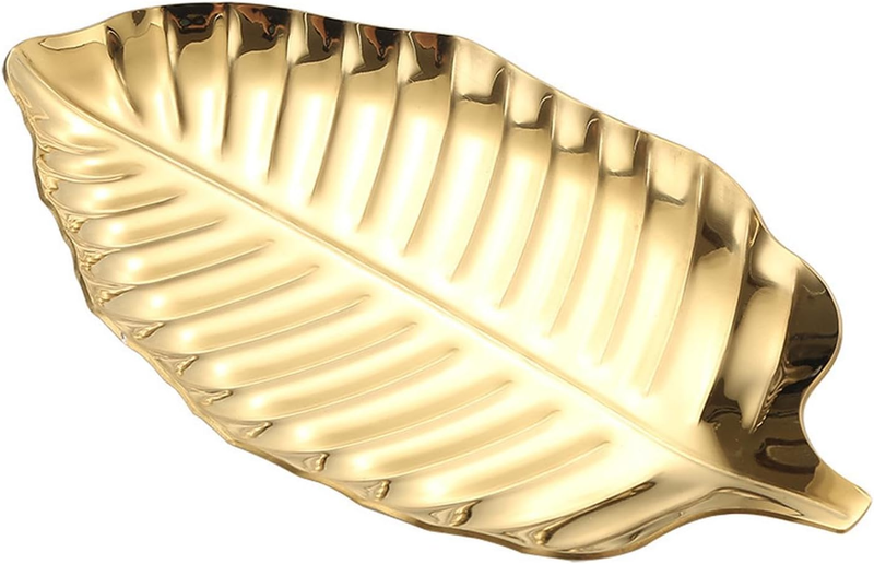 Gold Spoon Rest for Kitchen Counter, Stainless Steel Leaf Spoon Holder, Spoon Re