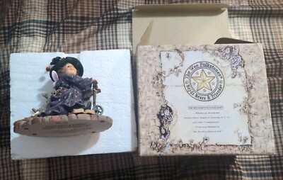 Boyds Bear Wee Folkstone Hilda Scaredy Cat & Ezra Witch in Training 1st Edition 