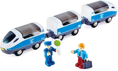 Hape E3728 Intercity Train Toy , Kids Train Toy Set with Accessories, 3 x Open/C