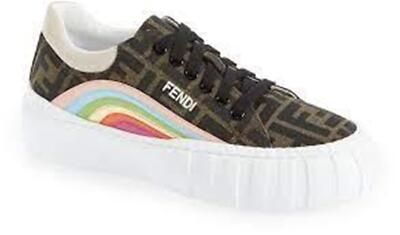 Fendi スニーカー THINK FENDI Fendi 'Think Fendi' High-Top Sock Stretch Sneakers Olive