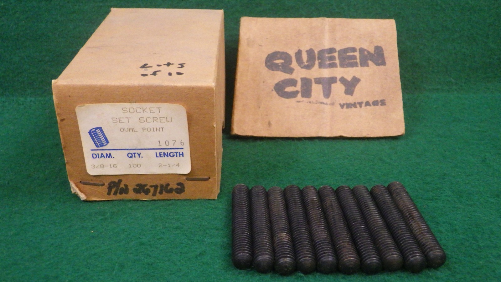 Lot of 10 3/8-16 x 2-1/4" Socket Set Screws Oval Point