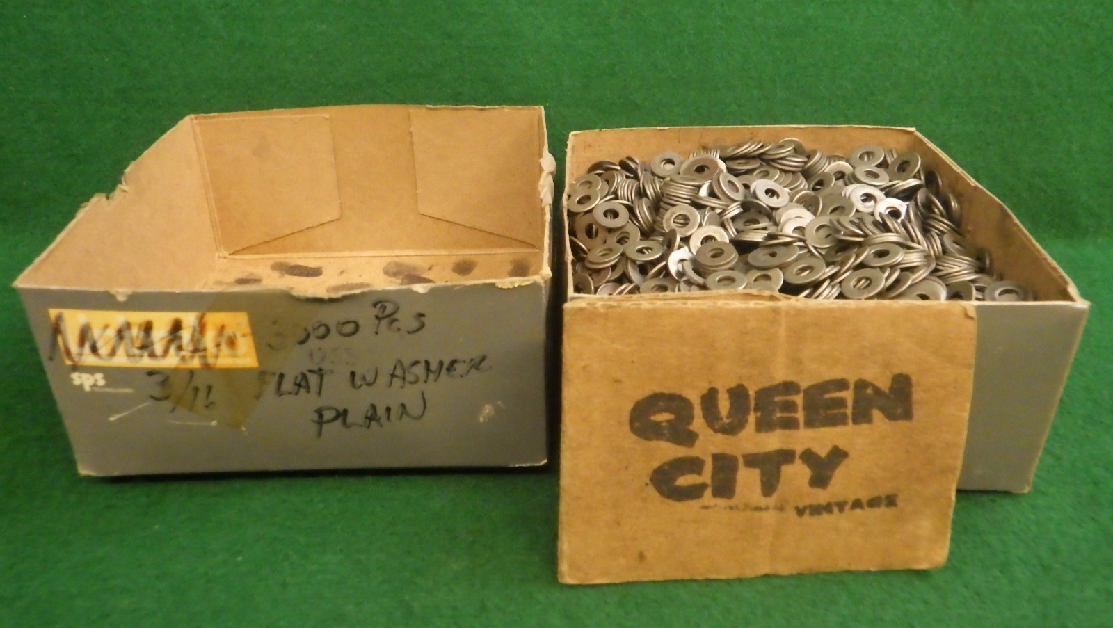 Lot of Approximately 3000 3/16" USS Plain Steel Flat Washers