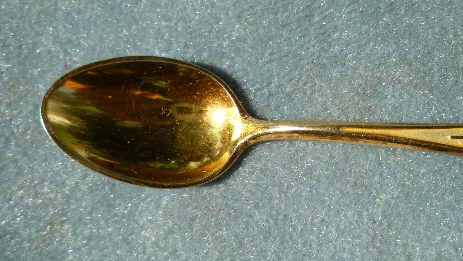 Sterling Enamel Gold Plate Demi Spoon David Andersen Norway Yellow