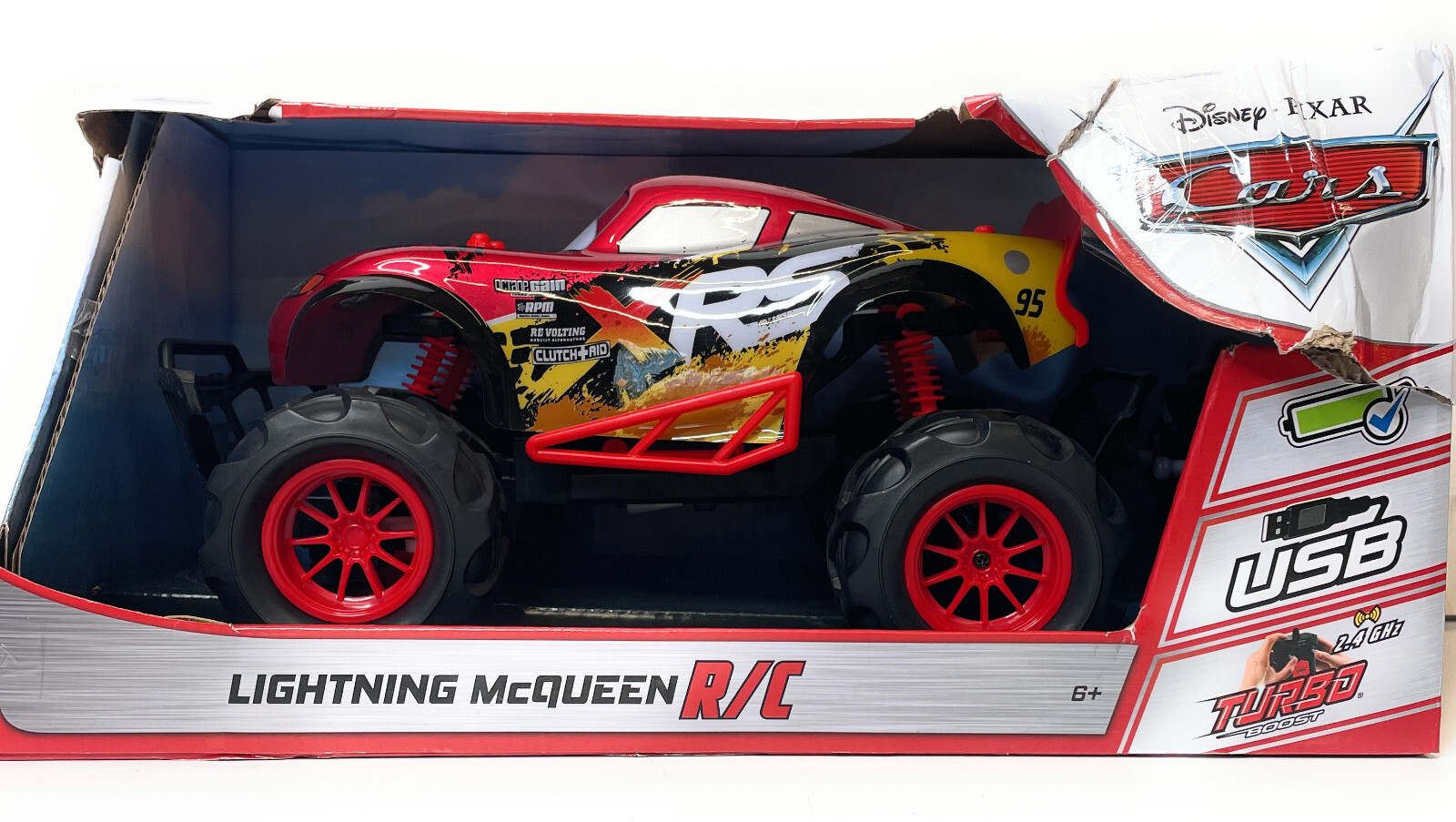 Disney Pixar Lightning McQueen Battery-Powered RC Car, 1:14