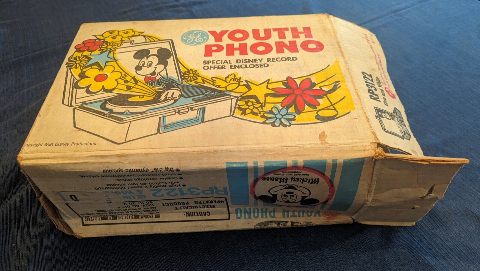 General Electric Youth Phono Disney Mickey Mouse Vintage Record player