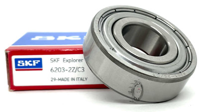 NEW METAL SHIELDED ,SKF 6203 ZZ C3 DEEP GROOVE BALL BEARING,17x40x12 mm