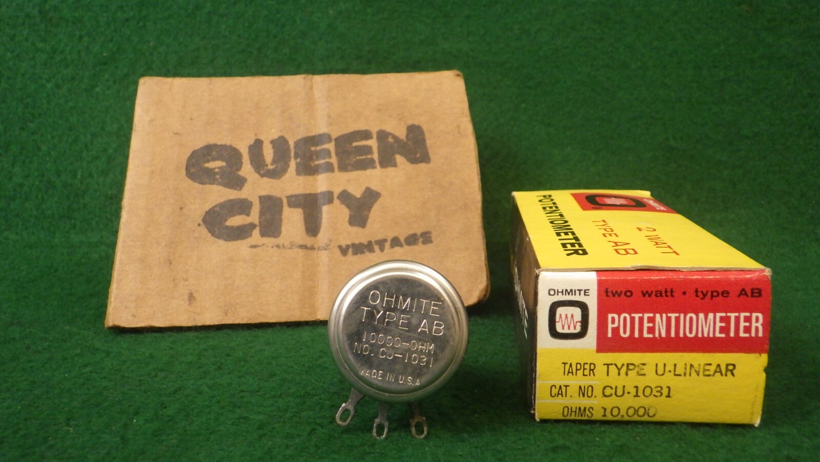 NOS Vintage Ohmite Type AB Rotary Potentiometer CU-1031 10000ohm 10k ohm