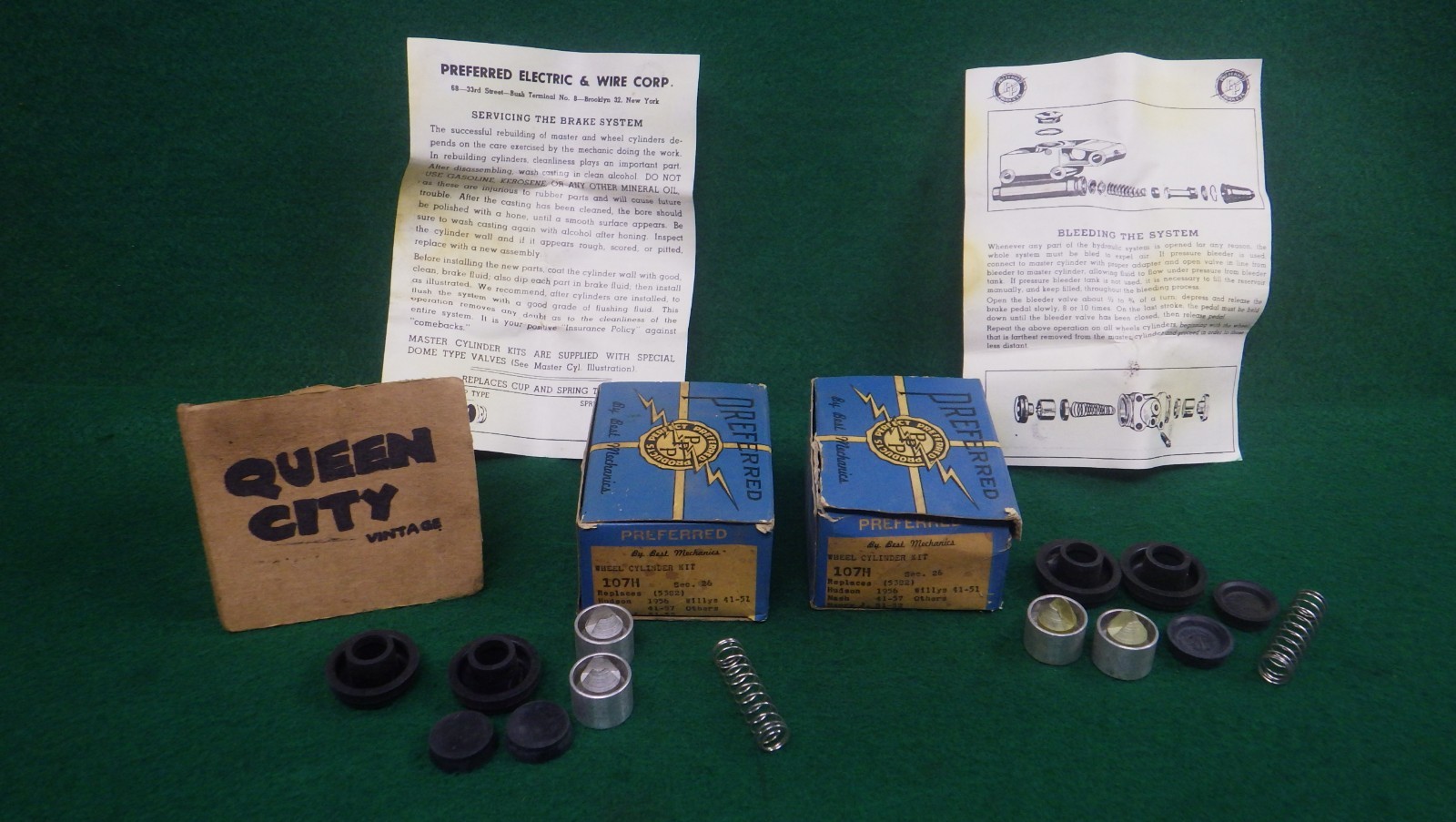 Pair NOS Preferred Brake Wheel Cylinder Rebuild Kits 107H Hudson,41-57 Nash,Will