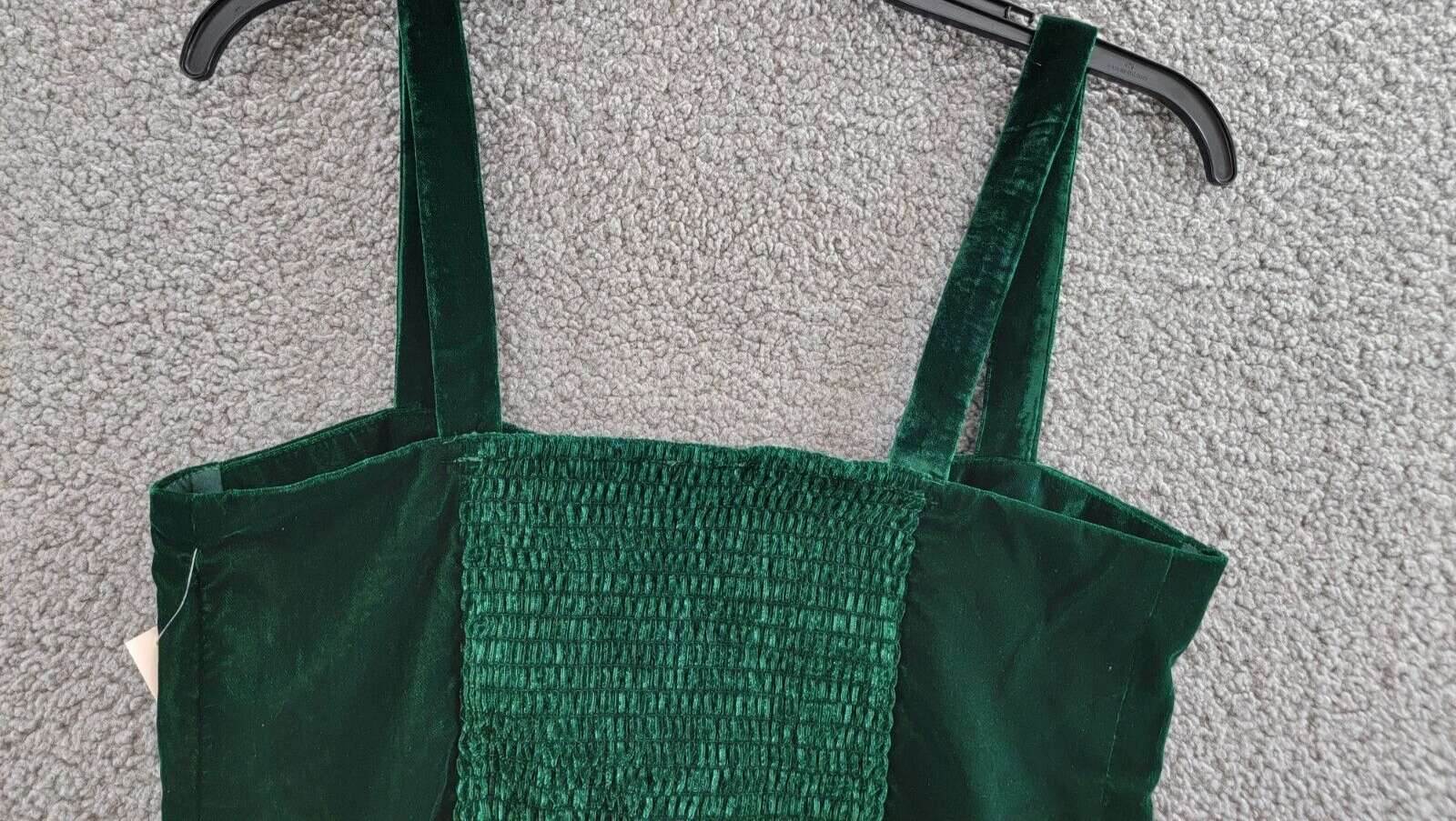 Aqua Velvet Cropped Top Women's L Dark Green Sweetheart Neck Side Zip Closure - Picture 11 of 14