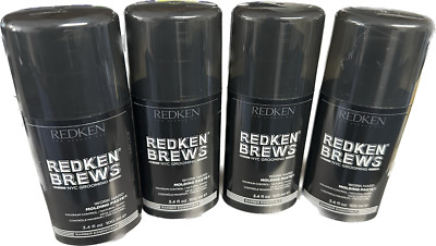 ** LOT OF 4 ** Redken Brews Work Hard Molding Paste 3.4 oz Hair Pump