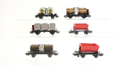 Märklin H0 Konvolut Weinfasswagen/ Silowagen/ Kipplore/ Behältertragwagen DB/SNC