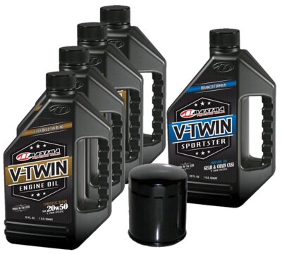 Complete Engine Oil Change Kit V-Twin Synthetic Blend HD Sportster, 5 quart 170B