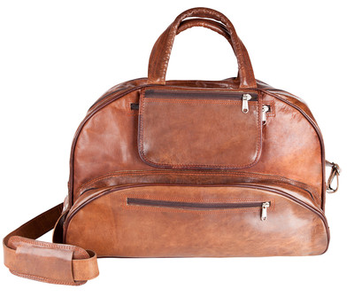 81stgeneration Bolso Hombre Piel Autentico Clasico Deporte Gimnasio Viaje Marron