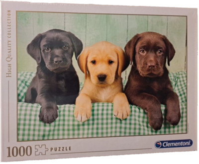 Puzzle Clementoni  3-Labs Labrador Retriever Dogs 1000 Piece Animals  Sealed
