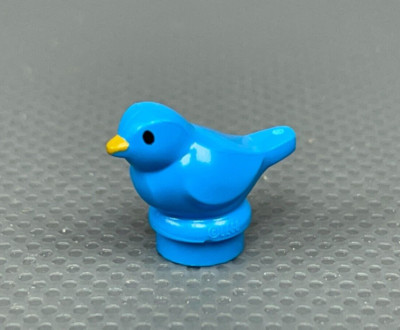 LEGO Small Dark Azure Blue Bird Black Eyes Orange Beak Minifig Animal 21338