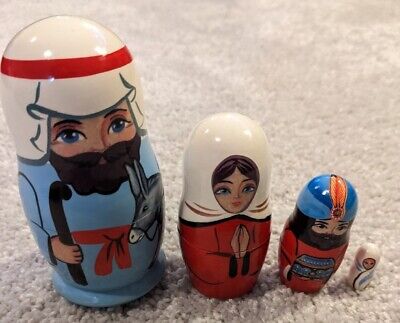 NATIVITY NESTING DOLLS BY GOLDEN COCKEREL (Incomplete set) Made in Russia