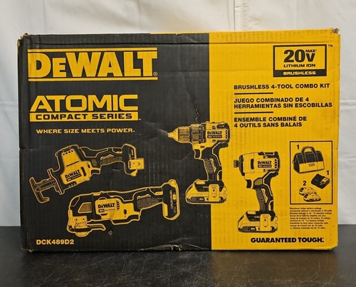 DEWALT DCK489D2 ATOMIC 20V MAX* Brushless Cordless 4-Tool Combo Kit