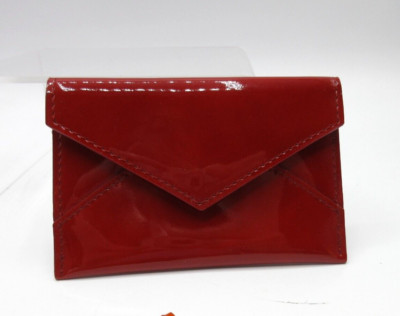 Graphic Image Mini 3x4'' Envelope Patent Leather Card Holder RED