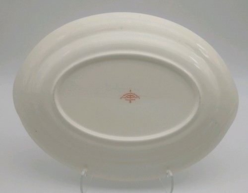 Harker Pottery Deco Dahlia Pattern Serving Platter And Vegetable Dish 1930s