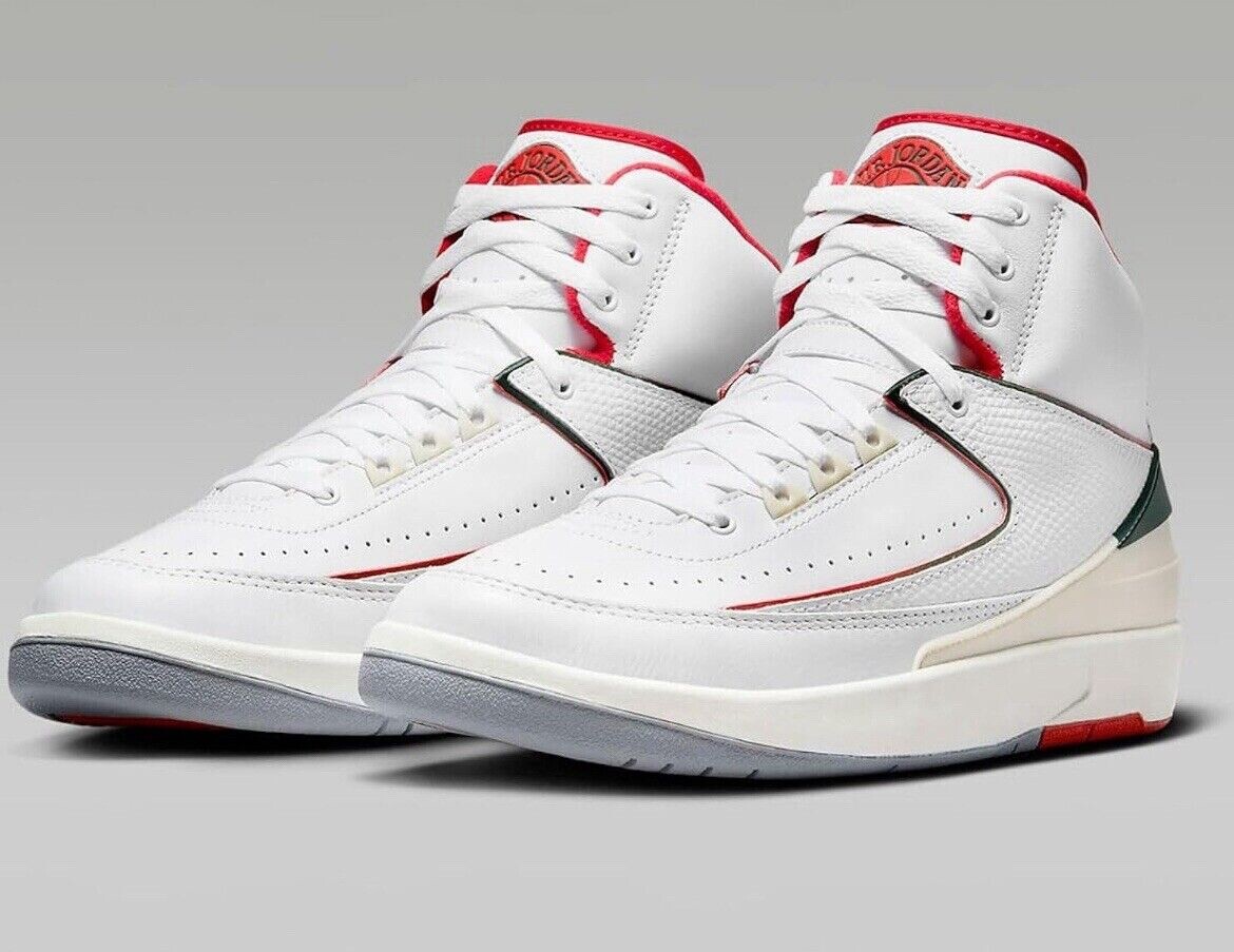 Air Jordan 2 RETORO ホワイト/レッド ハイカット Air Jordan 2 Retro White Red Chicago 2014 Size 10 Authentic